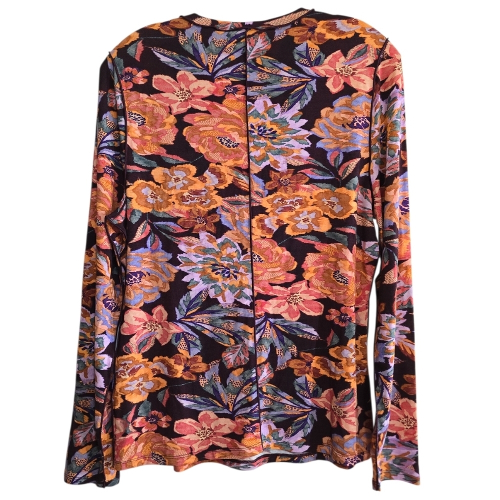 NWT Hunter Bell Margaret Top In Painterly Floral Long Sleeve Jersey Knit Medium - Picture 4 of 8